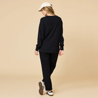 DreamTech Crew Tunic with Side Zip & Ankle Cuff Pant-Black