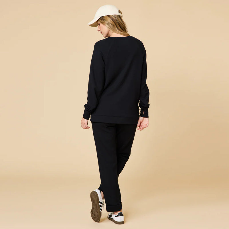 DreamTech Crew Tunic with Side Zip & Ankle Cuff Pant-Black