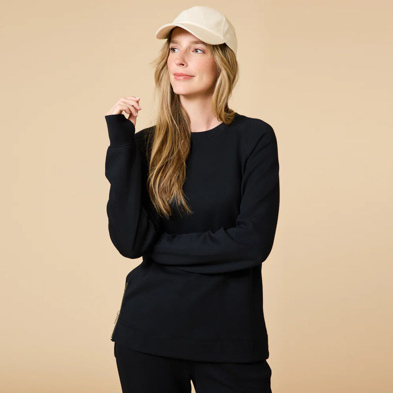 DreamTech Crew Tunic with Side Zip & Ankle Cuff Pant-Black