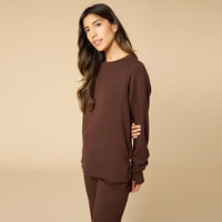 DreamTech Crew Tunic with Side Zip & Ankle Cuff Pant-Espresso