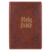 King James Version Thinline Large Print Faux Leather Bible, Antiqued Brown