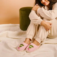 Twinkling Trees Fuzzy Slippers