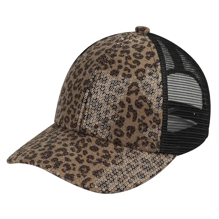 CC Sequin Leopard Baseball Cap