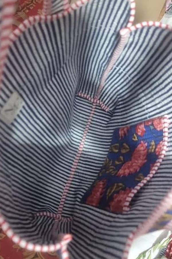 Rustic Garden Floral Scalloped Tote Bag