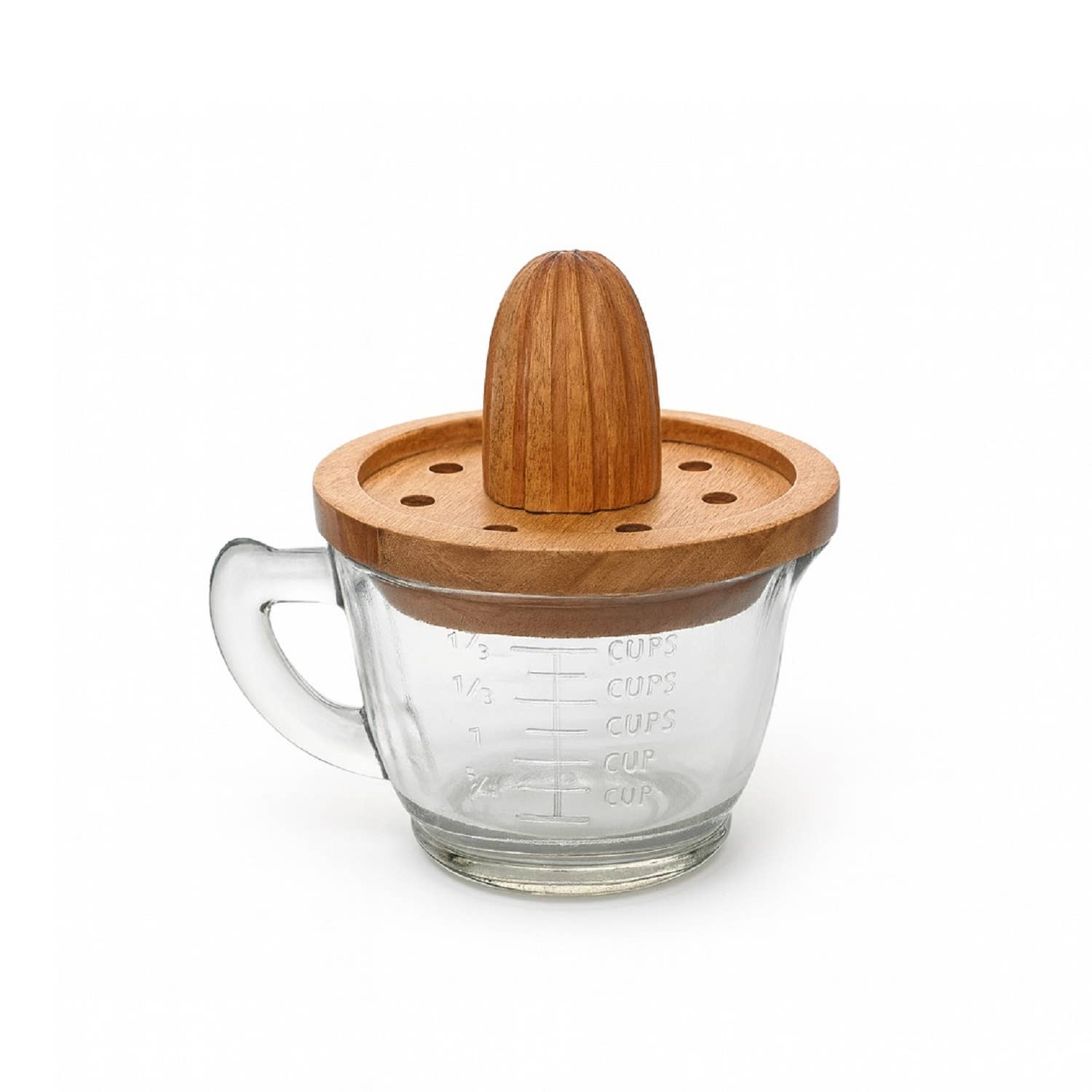 Wood Juicer with Glass Cup: Glass / Mango Wood