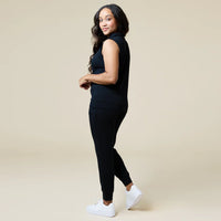 Pure Dream 1/4 Zip Jogger Set-Black