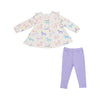 Fun Unicorns Ruffle Top Tunic and Rib Legging Set