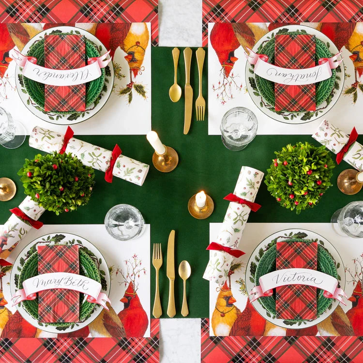 Green Flocked Table Runner