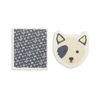 Dog Shaped Biodegradable Dish Cloths (Set Of 2)