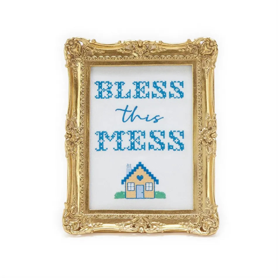 Bless This Mess Cross Stitch Wall Art