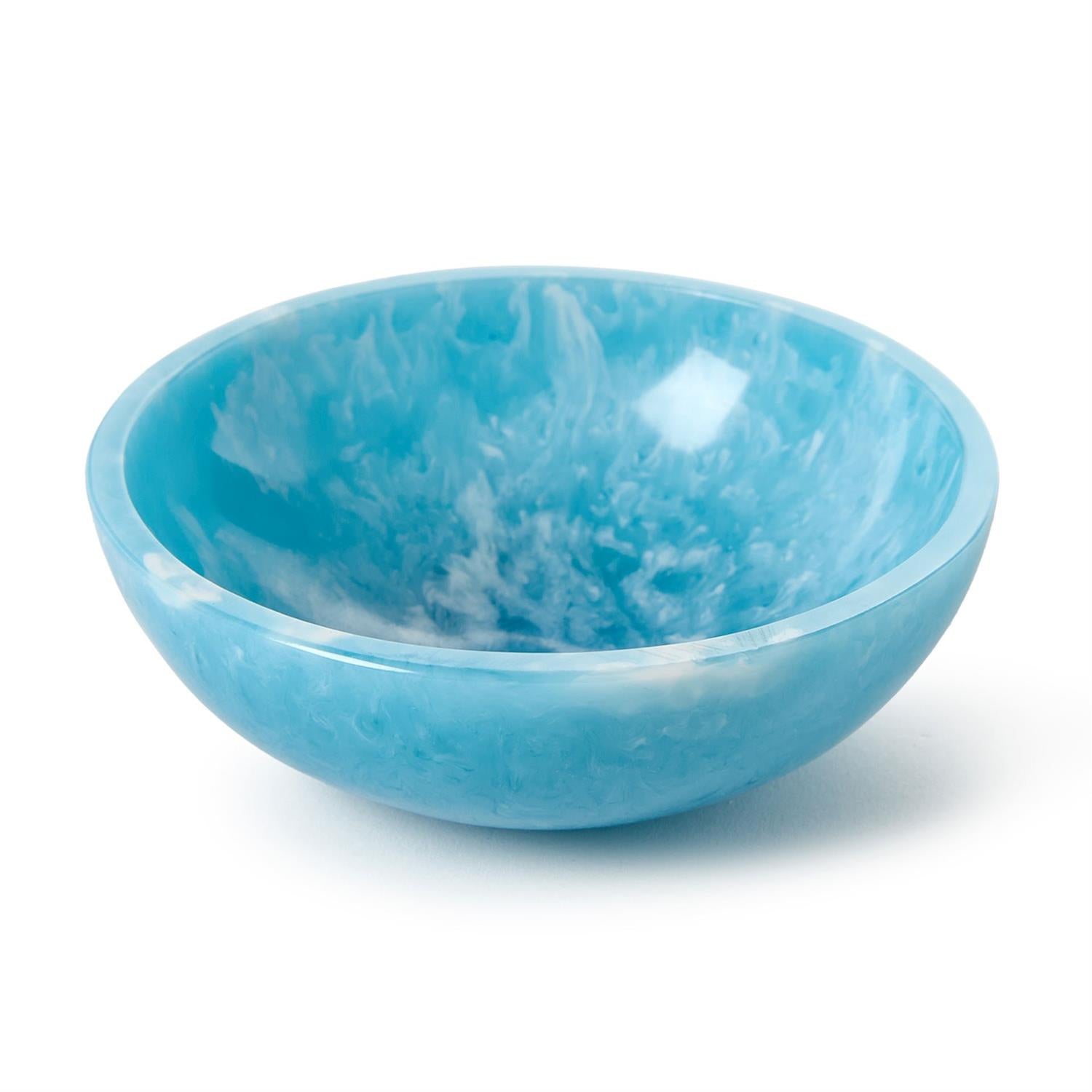 Blue ceramic bowl on a white background
