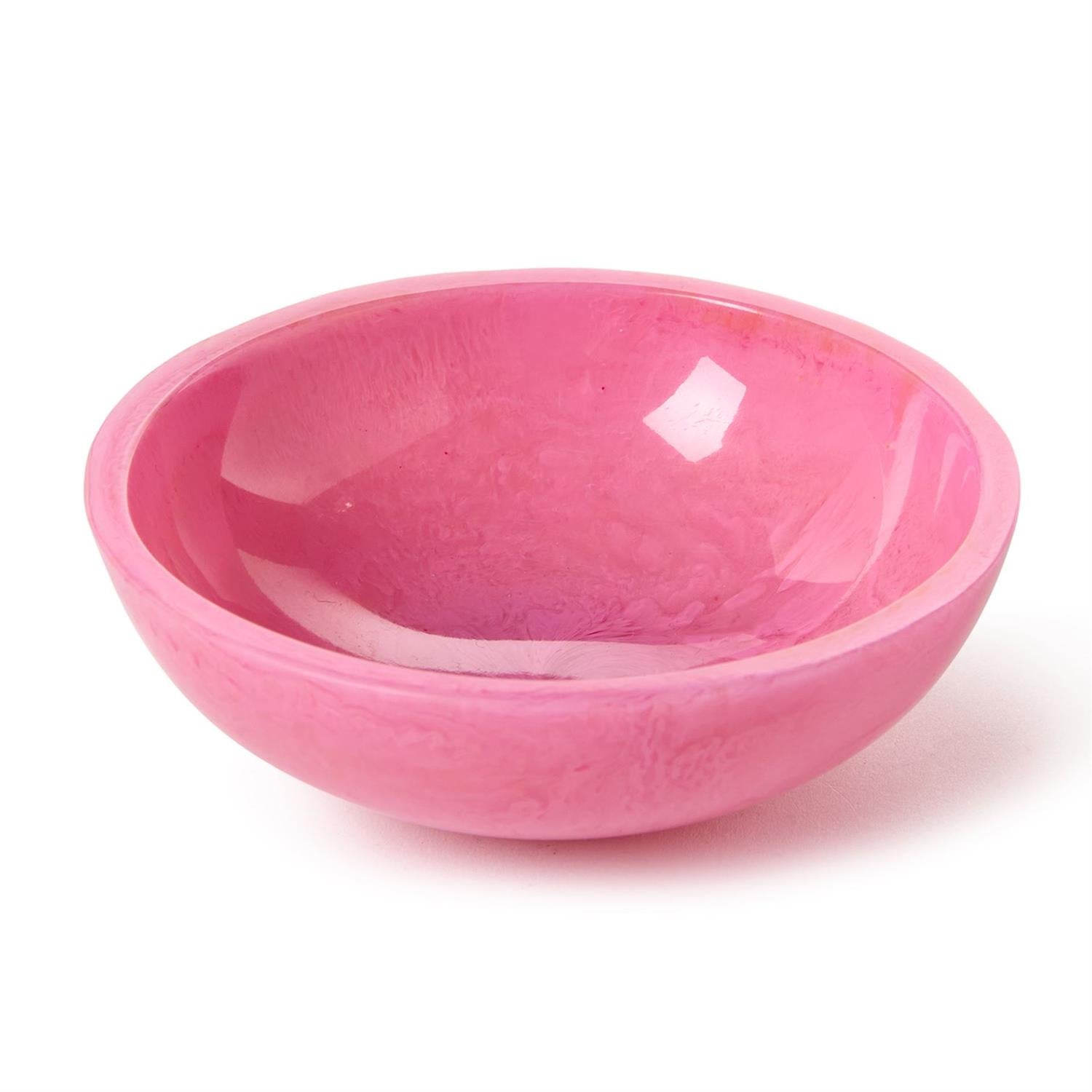Pink ceramic bowl on a white background