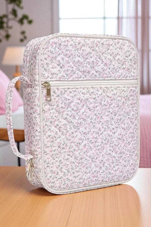 Naomi Pink Floral Print Bible Cover