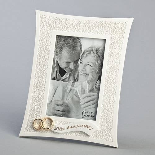 8.75"H Lace 50th Anniversary Frame 4X6