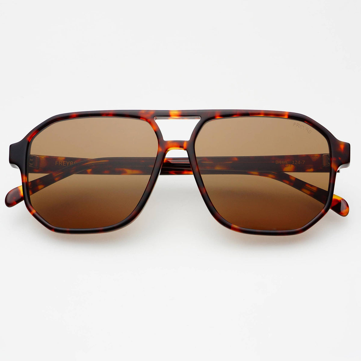 Billie Unisex Aviator Sunglasses - Dark Tortoise / Solid Brown