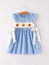 Blue Pumpkin Smocked Embroidery Baby Girl Dress
