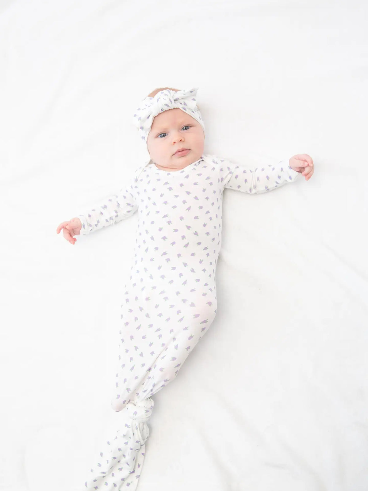 Lilac Buds Knotted Gown 0-3 Month