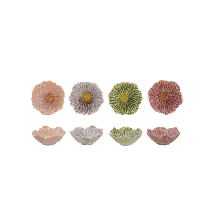 Flower Shaped Stoneware Bowl - 4"