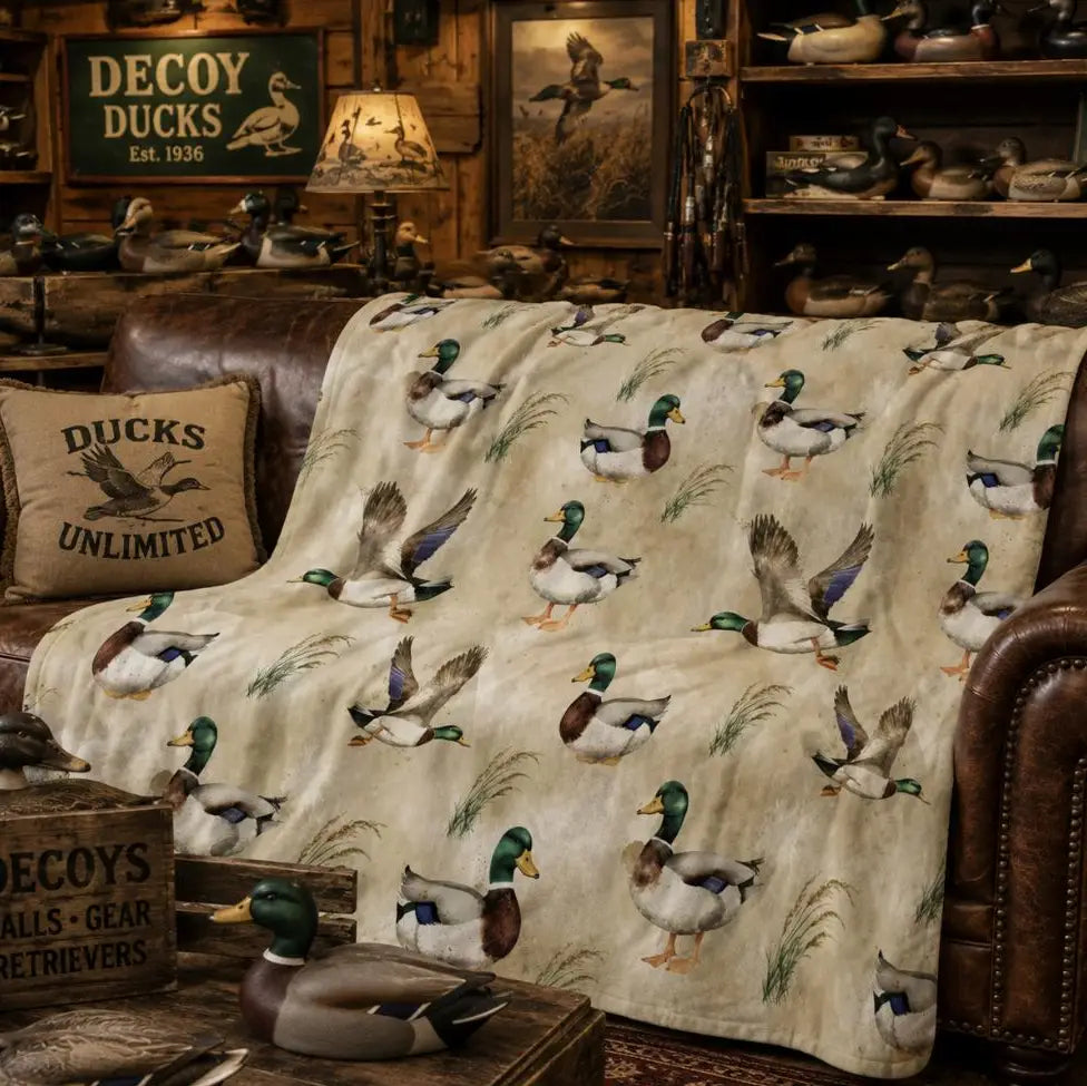 Mallard Duck Plush Camping Blanket