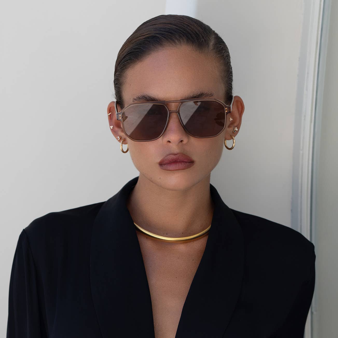 Billie Unisex Aviator Sunglasses   : Brown