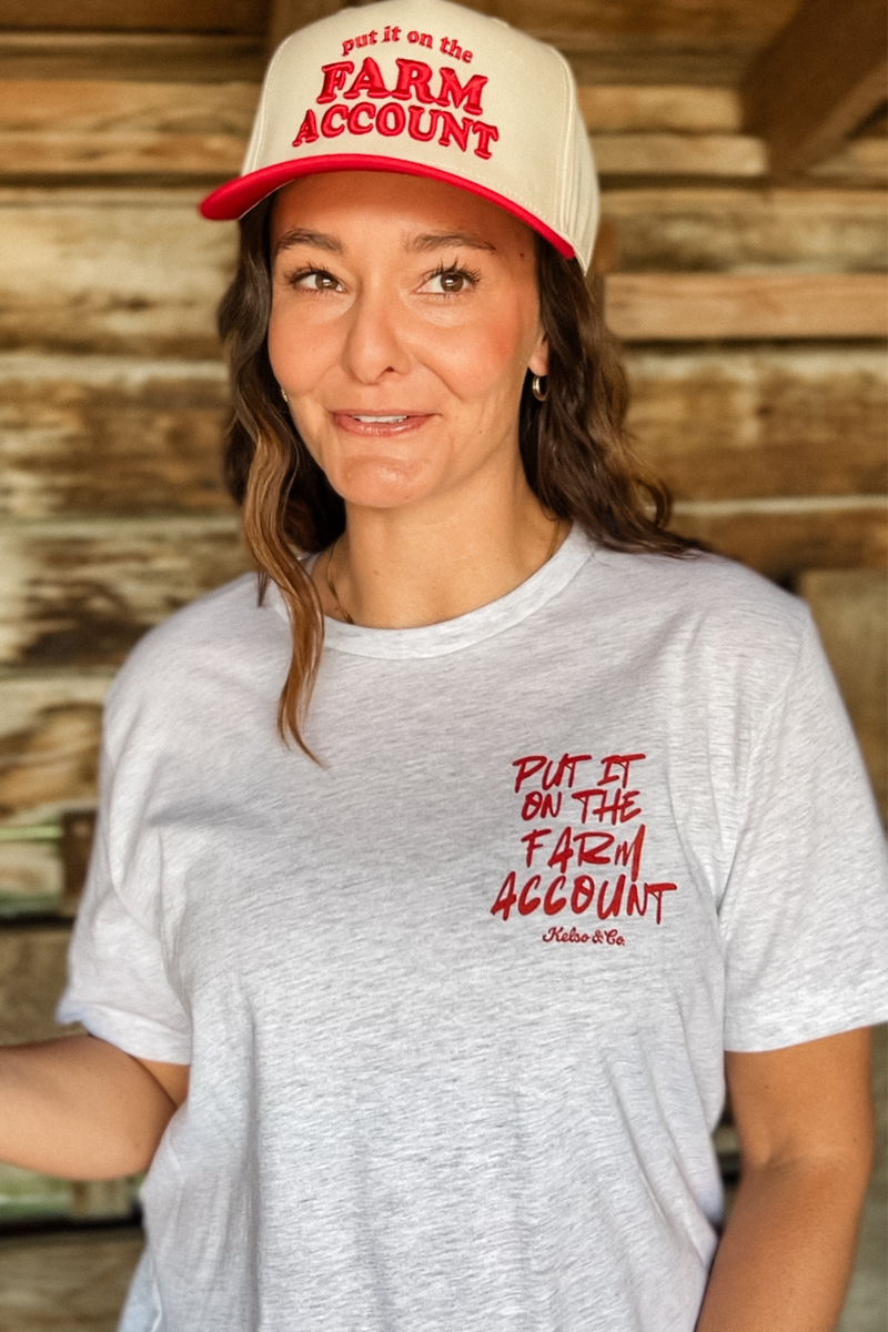 Put It On The Farm Account Graphic Tee in Ash Gray