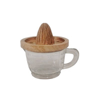 Wood Juicer with Glass Cup: Glass / Mango Wood