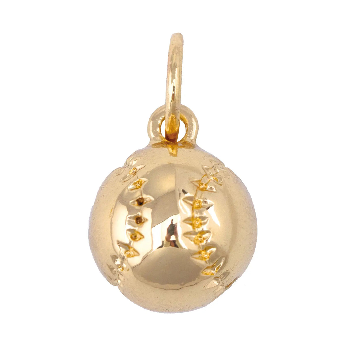 Golden Baseball Charm in Shiny Gold