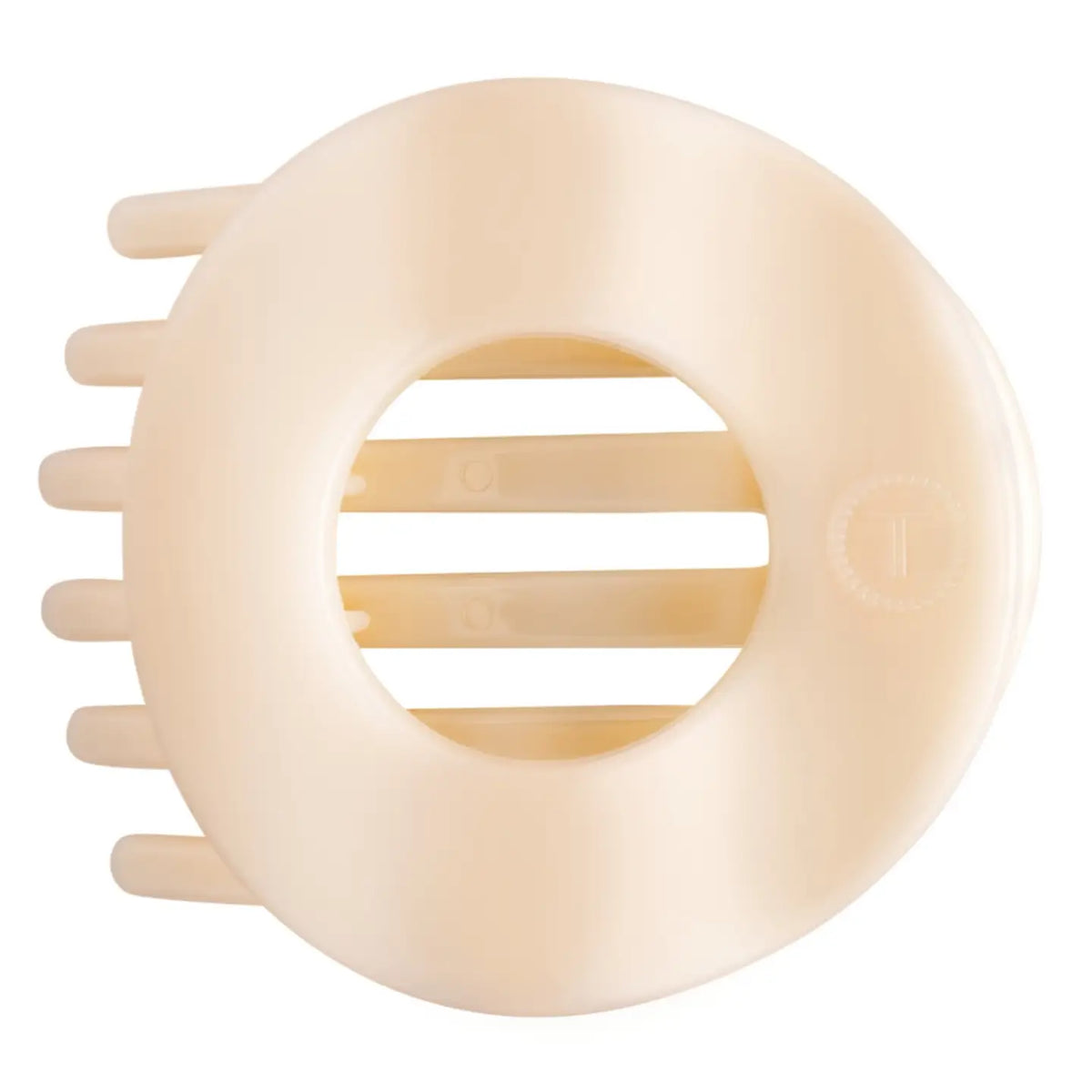 Flat Circle Hair Clip  - Almond Beige