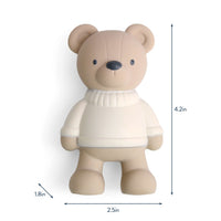 Teddy bear teether toy on a white background.