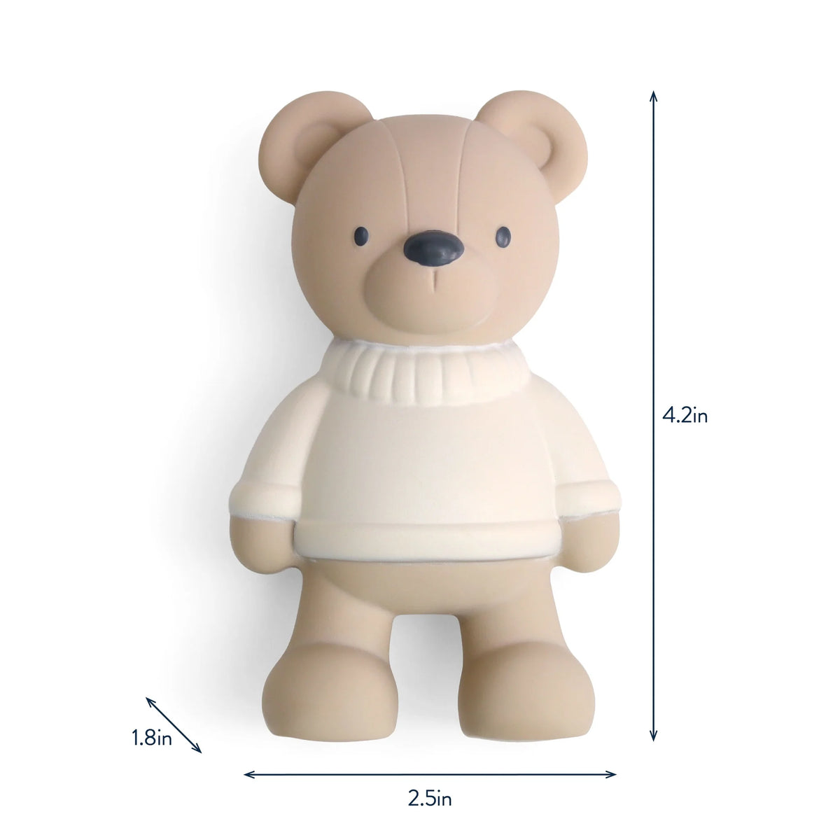 Teddy bear teether toy on a white background.