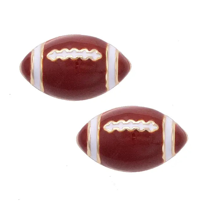 Football Enamel Stud Earrings