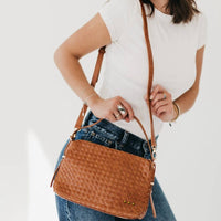 Harper Hobo Woven Shoulder Bag: Brown