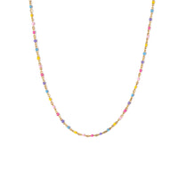 Enamel Bead Necklace: Rainbow