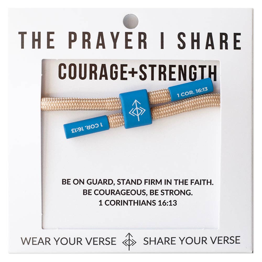 Courage + Strength Bracelet Christian Cord Bracelet