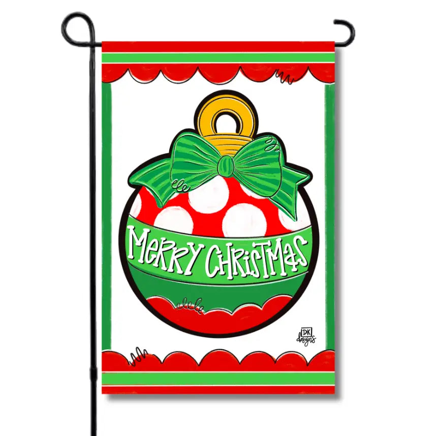 Red Dot Christmas Bulb Garden Glam Flag