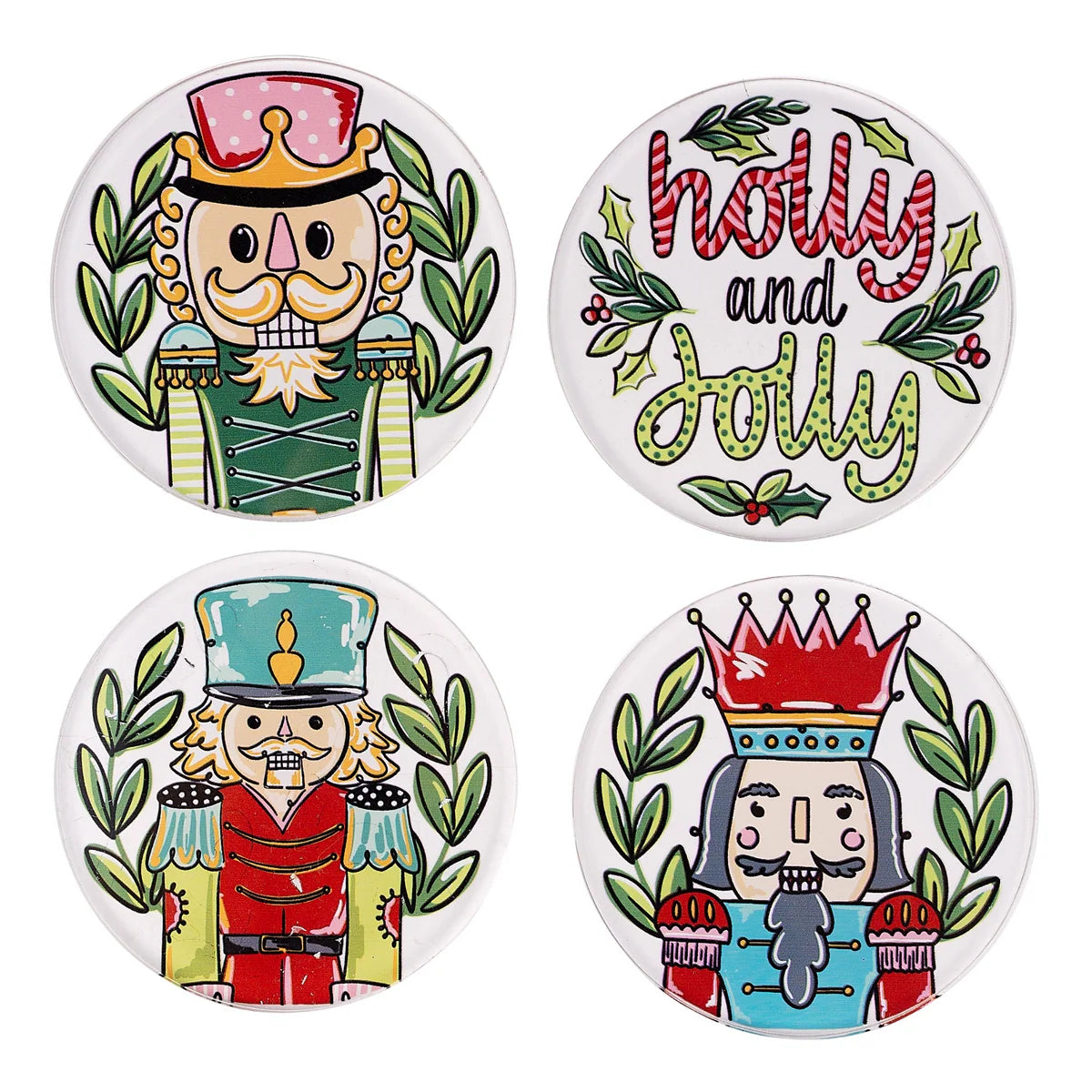 Holly Jolly Nutcracker Coaster Set Of 4