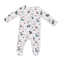 Southern Woodland Animals- 2 Way Zipper Footie