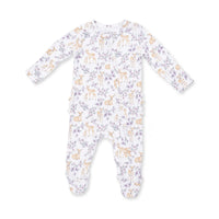 Floral Deer-2 Way Ruffle Back Zipper Footie