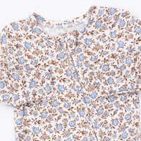 Hazel Floral-2 Way Ruffle Back Zipper Footie