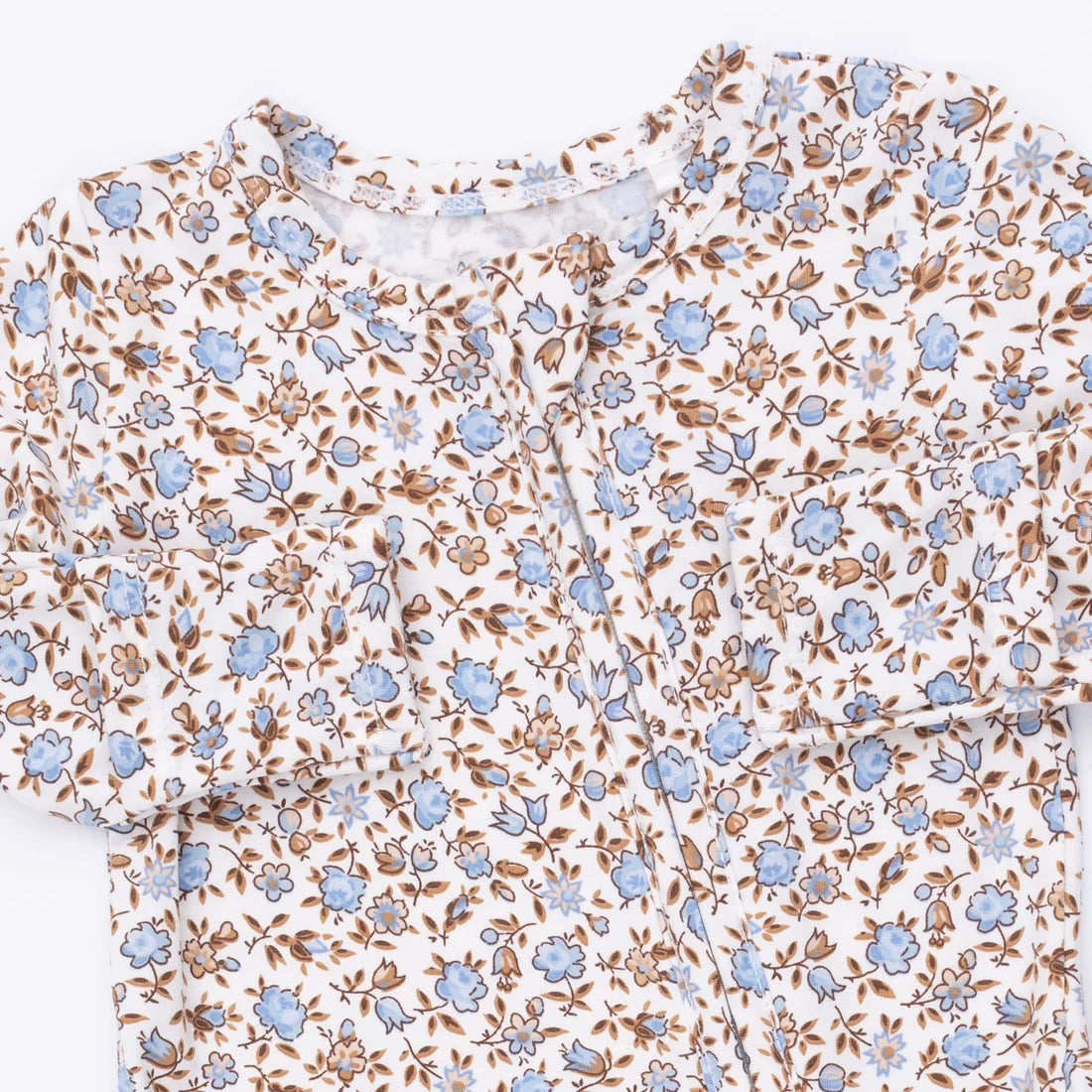 Hazel Floral-2 Way Ruffle Back Zipper Footie