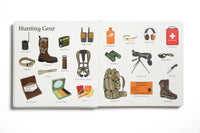 Hunting gear illustration set on a white background