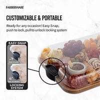 Farberware Build-a-Board 11 in. x 14 in. Bamboo Charcuterie Board with Locking Lid