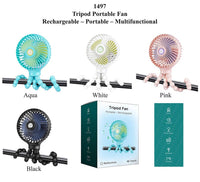 Portable Tripod Fan: White