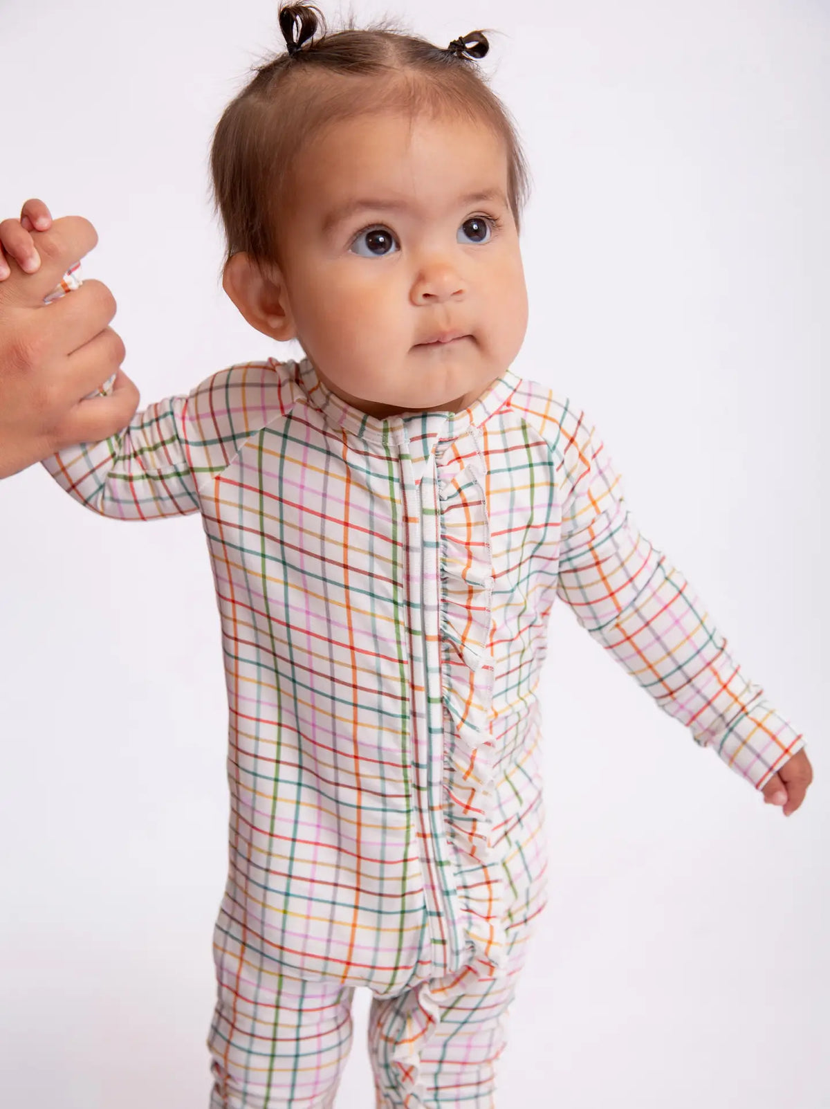 AJ Plaid Long Sleeve Convertible Zip Pjs