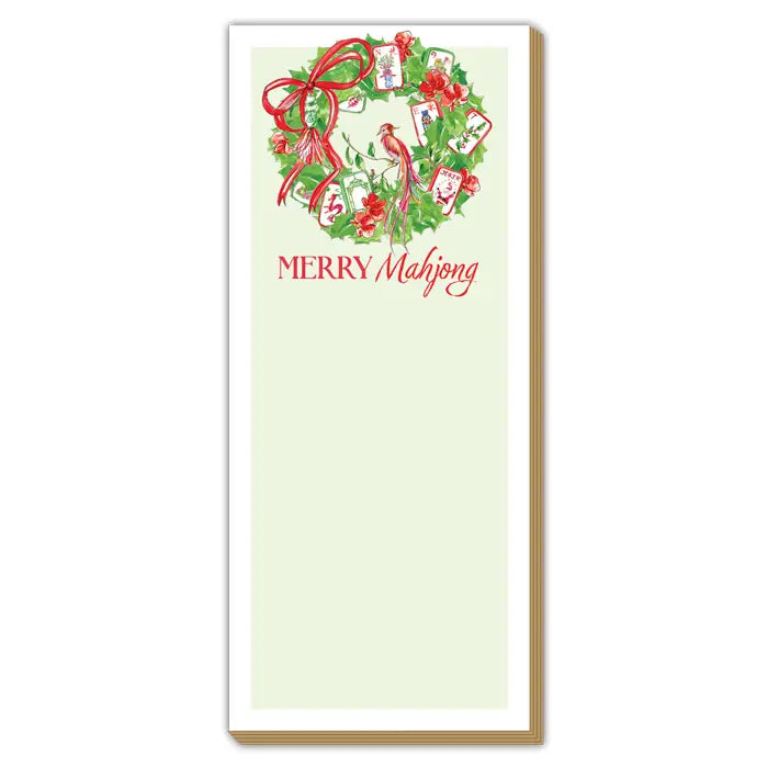 Merry Mahjong Wreath & Tiles Luxe Skinny Pad