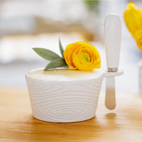 Dip Bowl With Spreader-Woodland White