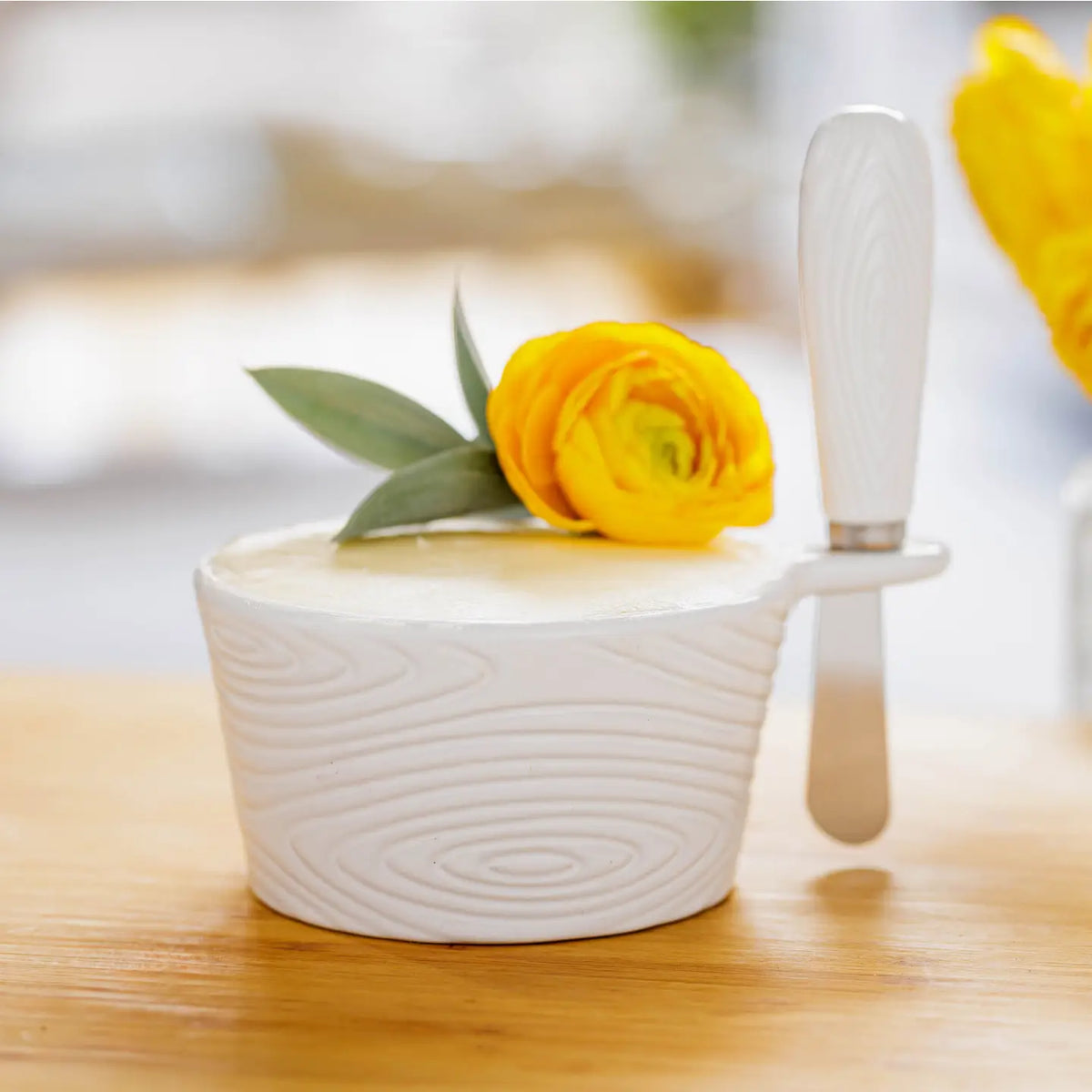 Dip Bowl With Spreader-Woodland White