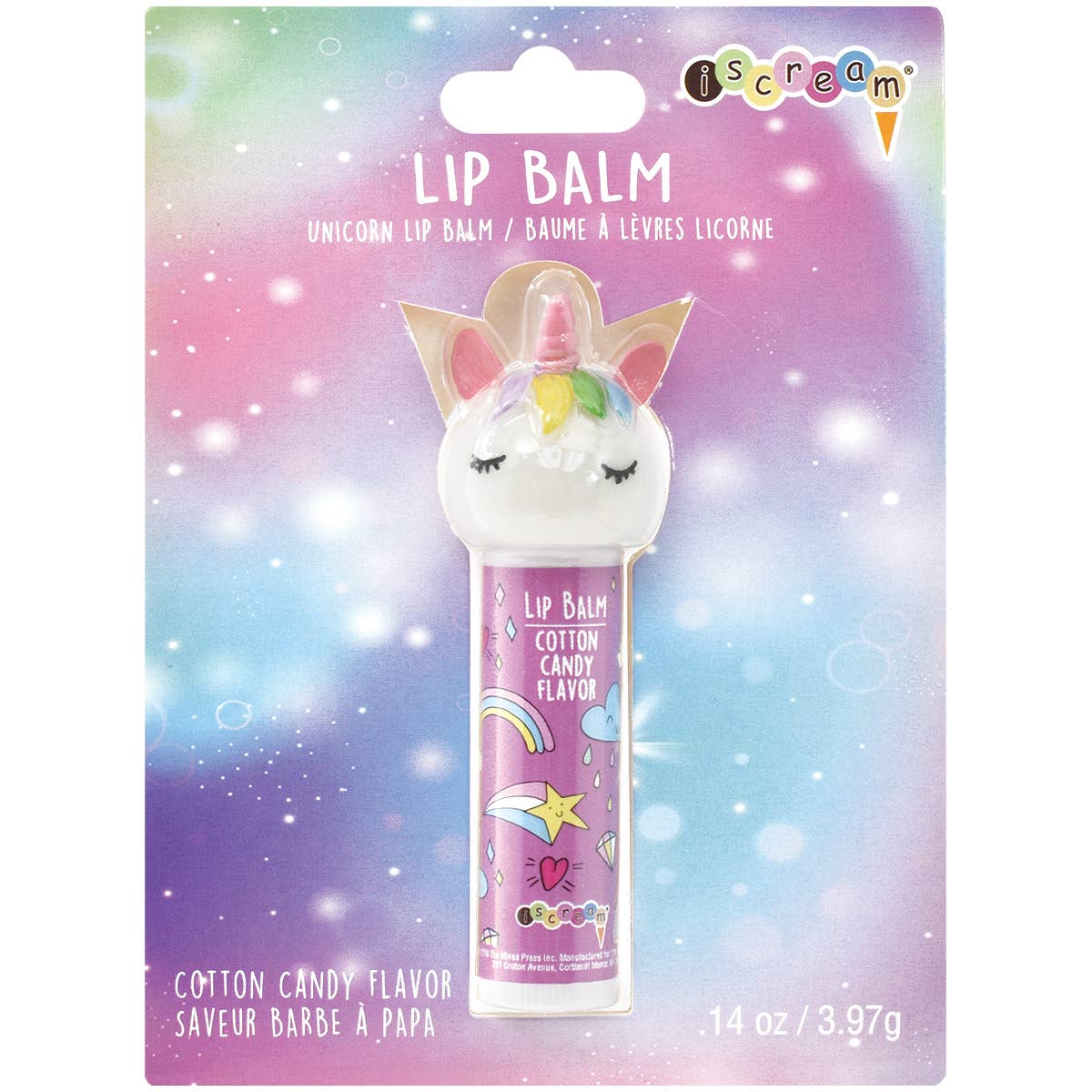 Cotton Candy flavor Lip Balm with Unicorn Top