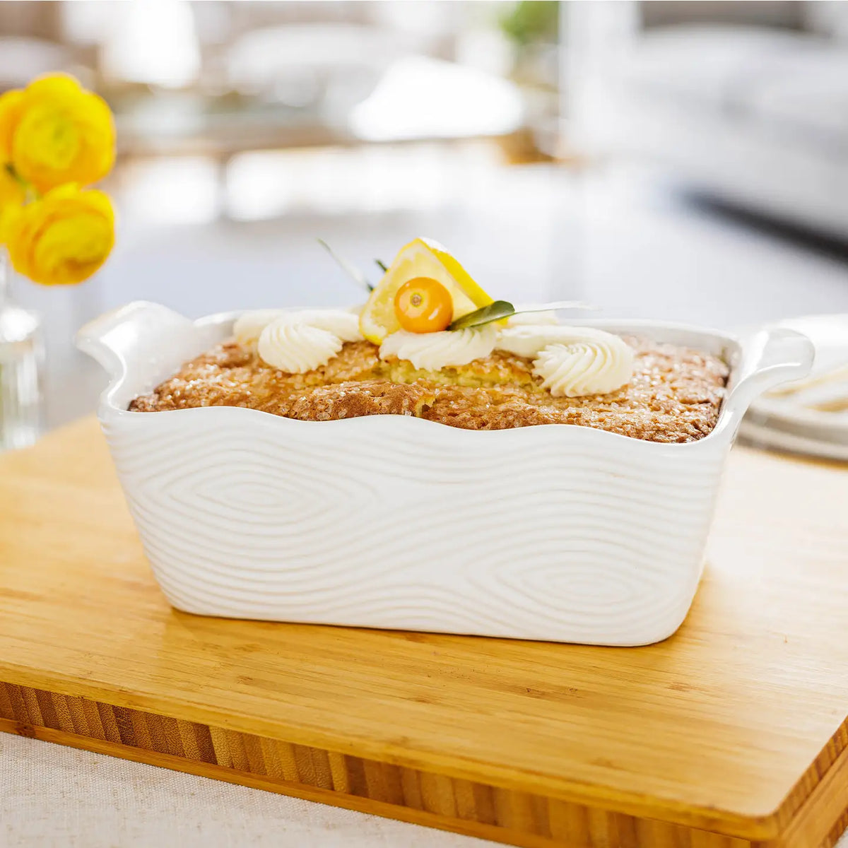 Stoneware Loaf Pan-Woodland White