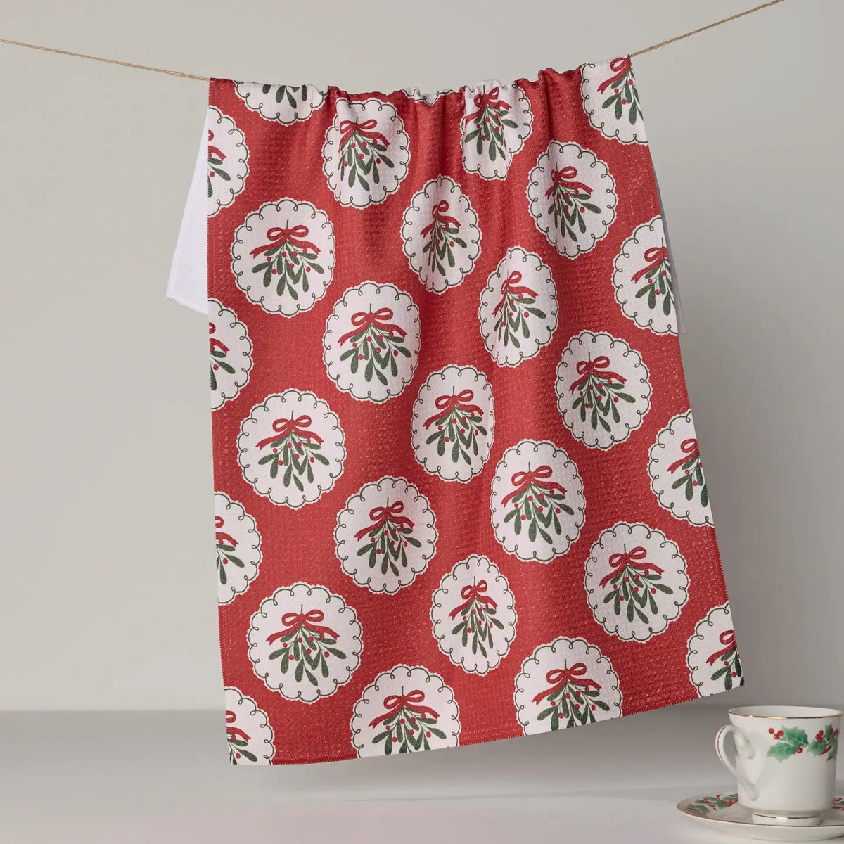 Geometry Merry Mistletoe Tea Towel - Holiday 2026